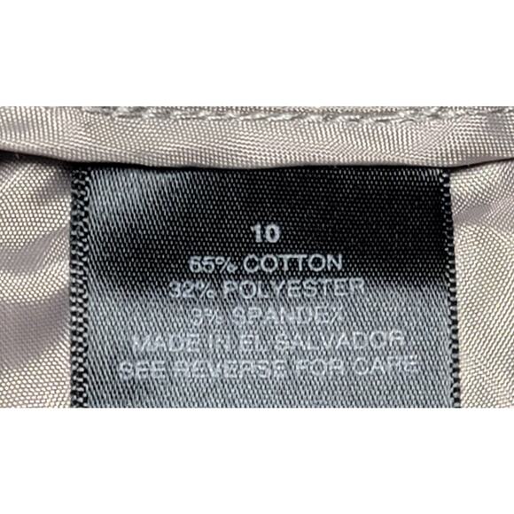 Norma Kamali Tan White Stripe Flat Front Pants 10 Lightweight Soft Pockets - Picture 4 of 6